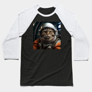 Astronaut Cat in Space - Siberian Forest Cat Baseball T-Shirt